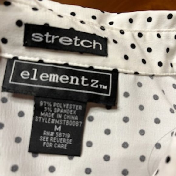 Very Pretty White and Black Polka Dot Blouse -M - Picture 11 of 16